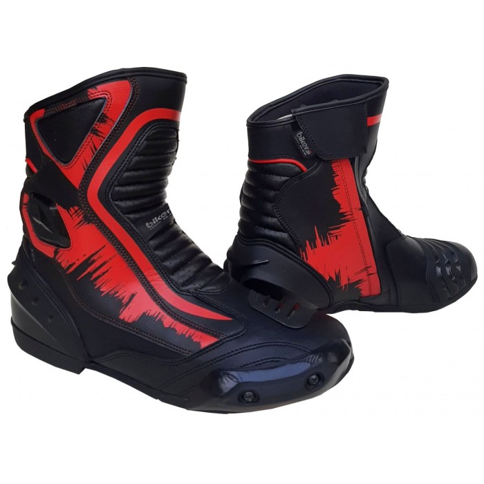 RED & BLACK MOTORBIKE SHORT PRINTING BOOTS