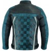 CYAN CHECKER LEATHER JACKET