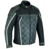 GREY CHECKER LEATHER JACKET