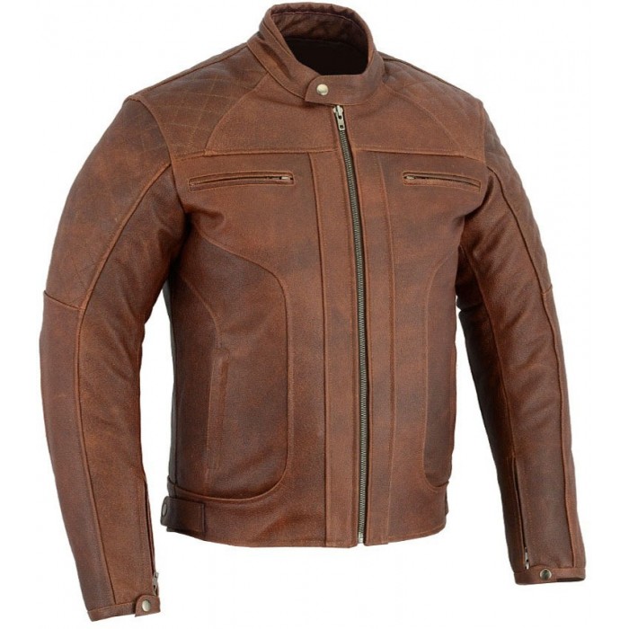 BROWN TANNED LEATHER JACKET