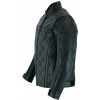 BLACK CHECKER LEATHER JACKET